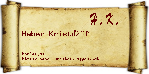 Haber Kristóf névjegykártya
